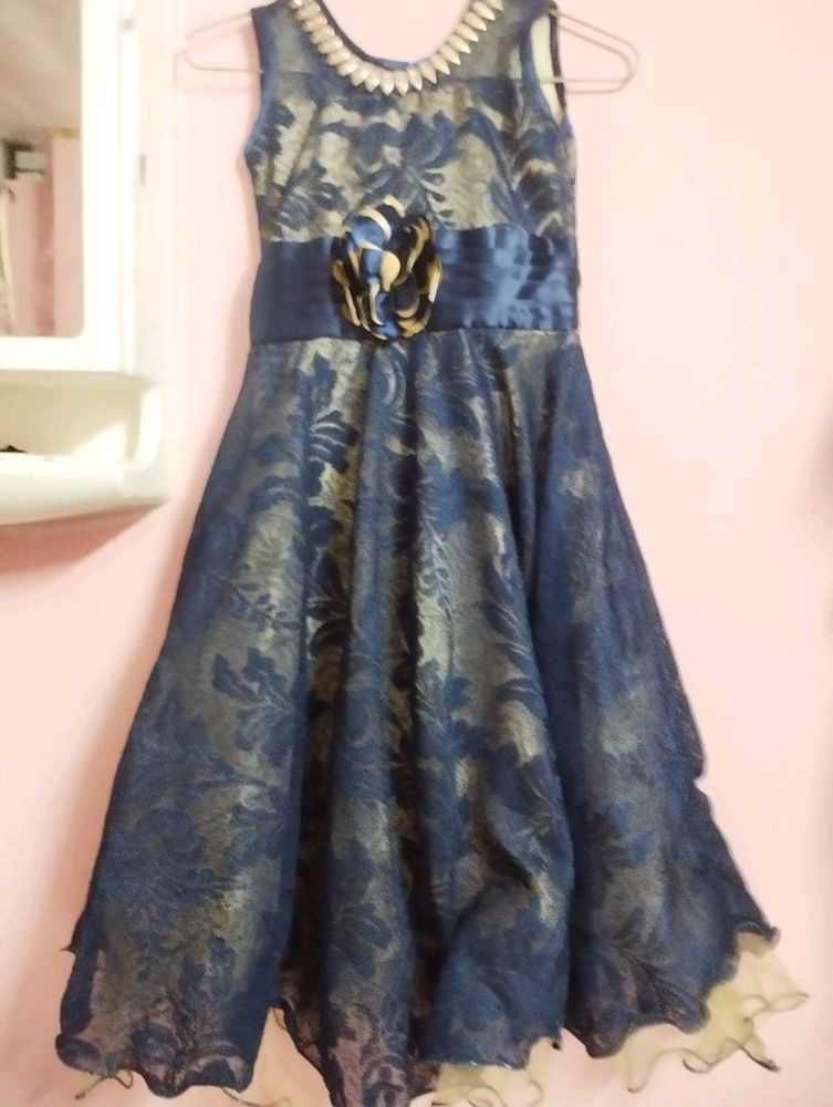 Elegant Blue Floral Gown