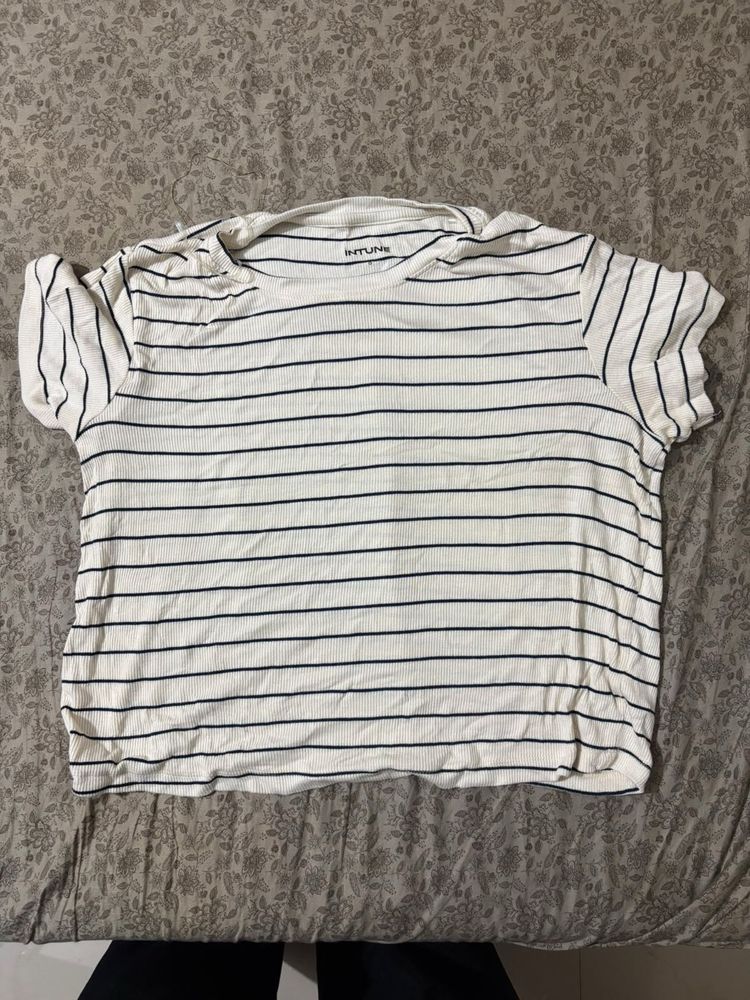 Classic Striped Ribbed T-Shirt