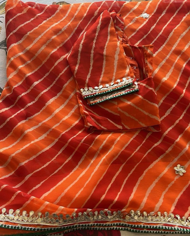 Vibrant Leheriya Saree with Blouse