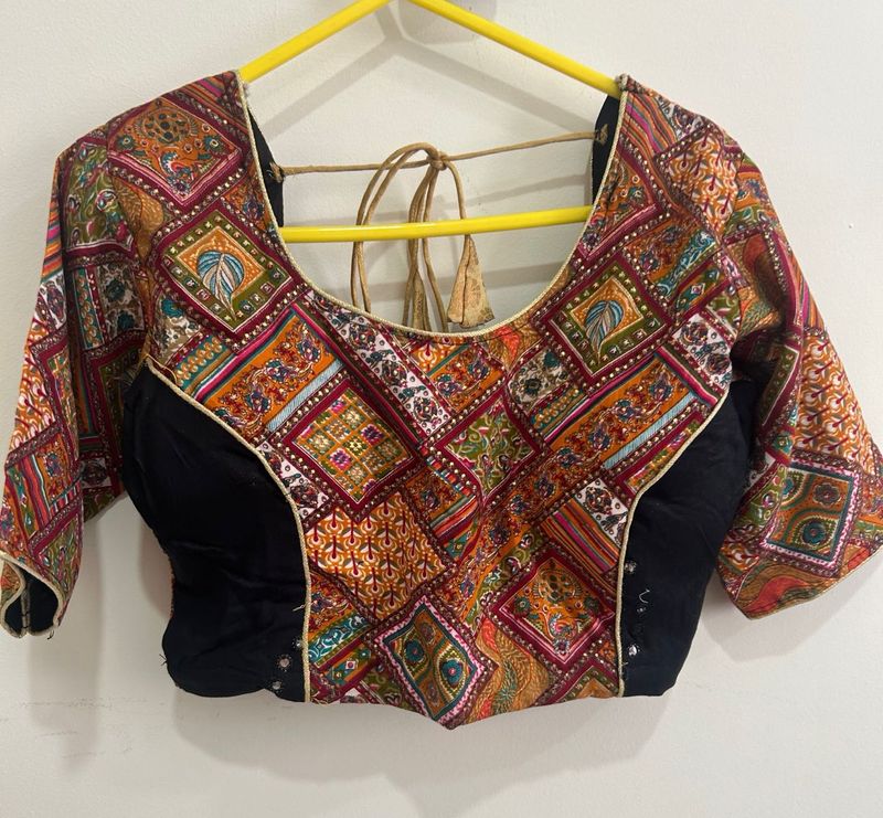 Vibrant Navratri Printed Padded Ethnic Blouse