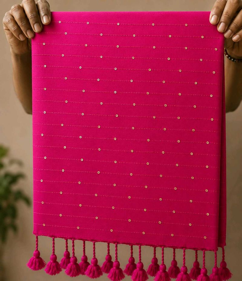 Vibrant Multi Sequin Saree with Tassels
