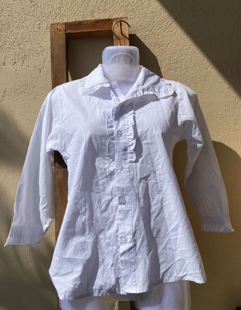 Cute White Ruffle Shirt