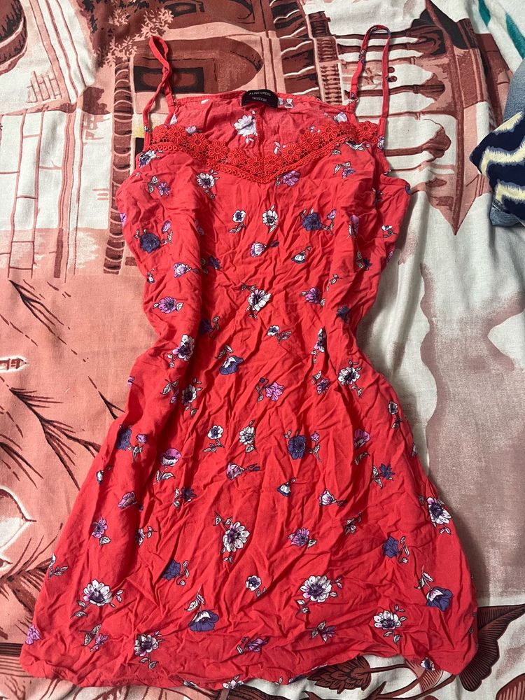 Cute Floral Print Summer Dress