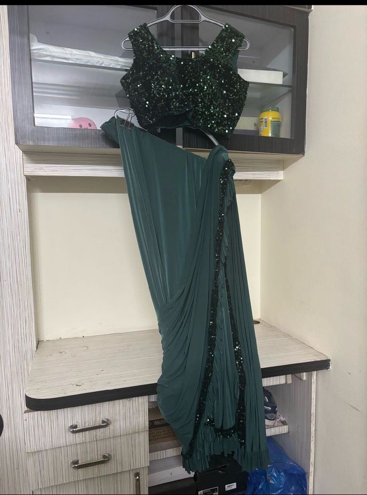 Ready to Wear Sequins Saree and Blouse Set
