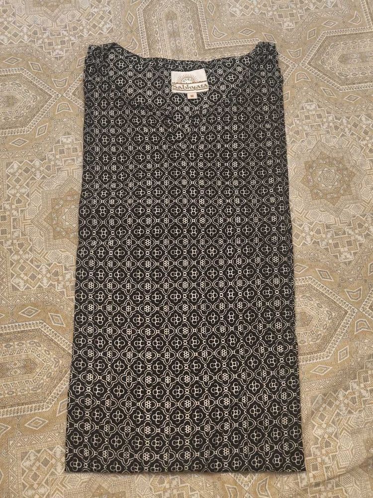 Sabhyata Black &amp; White Printed Kurta