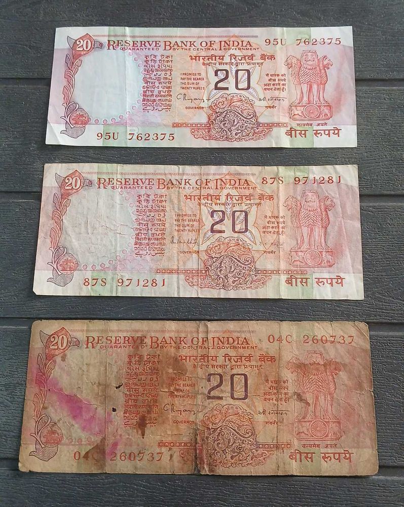 Twenty Rs Old Rare Chakra Note Pack Of 3