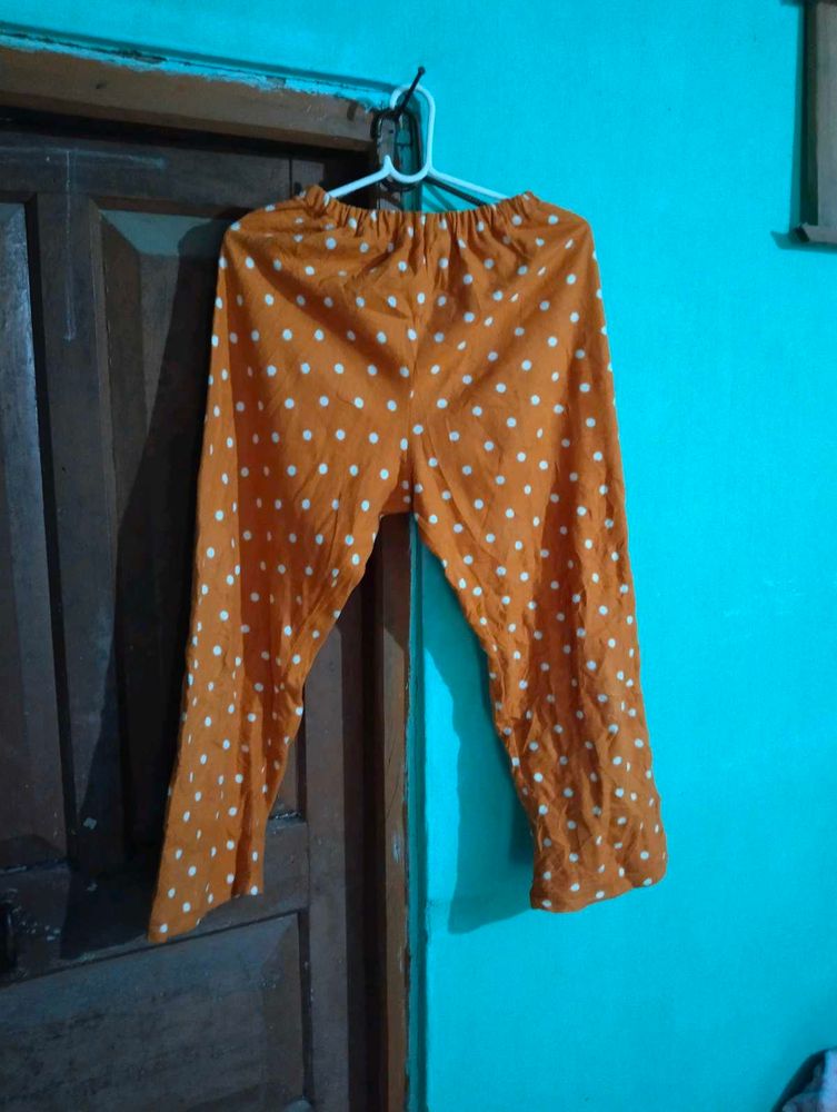 length 33half,Orange Polka Dot Palazzo Pants