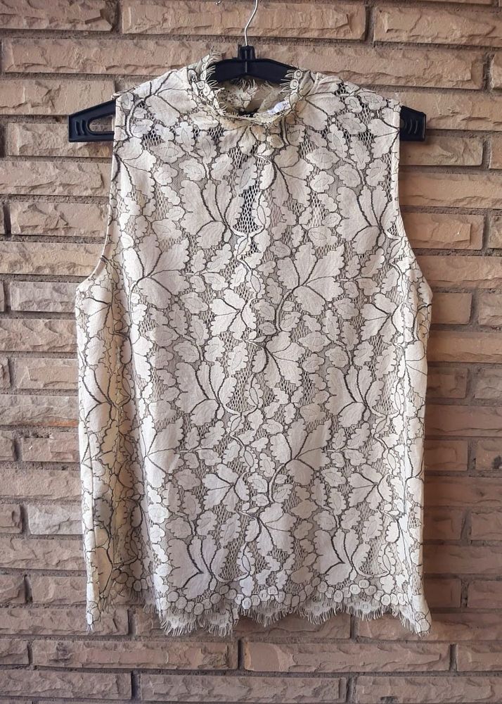 Elegant Lace Mock Neck Top