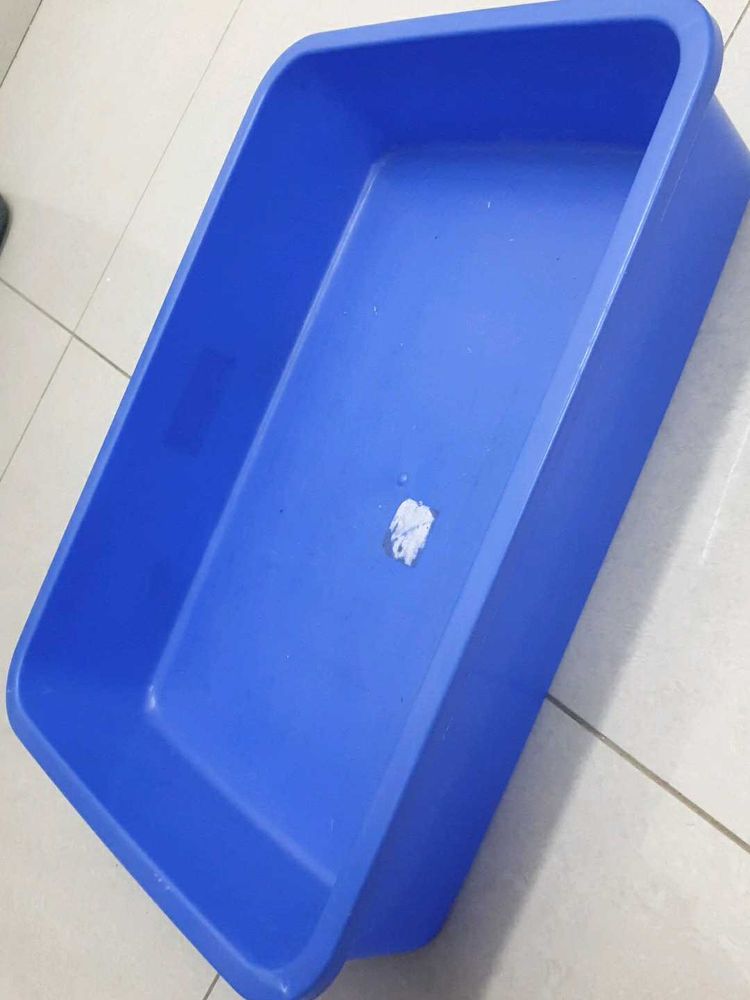 Durable Blue Plastic Storage Bin