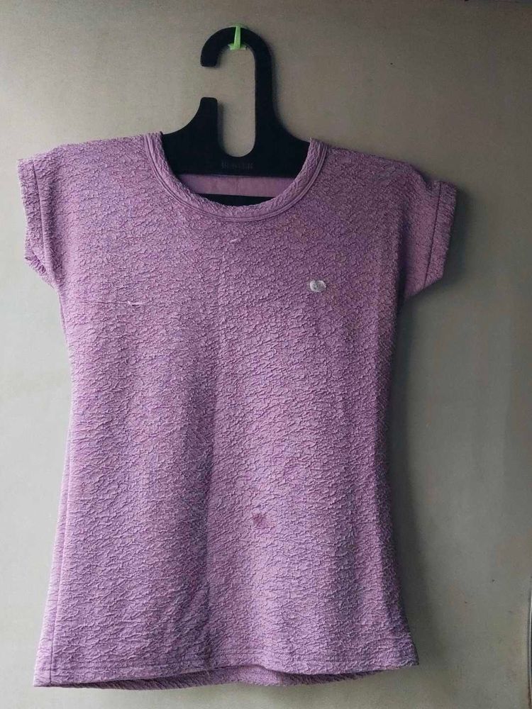 Purple Textured T-Shirt