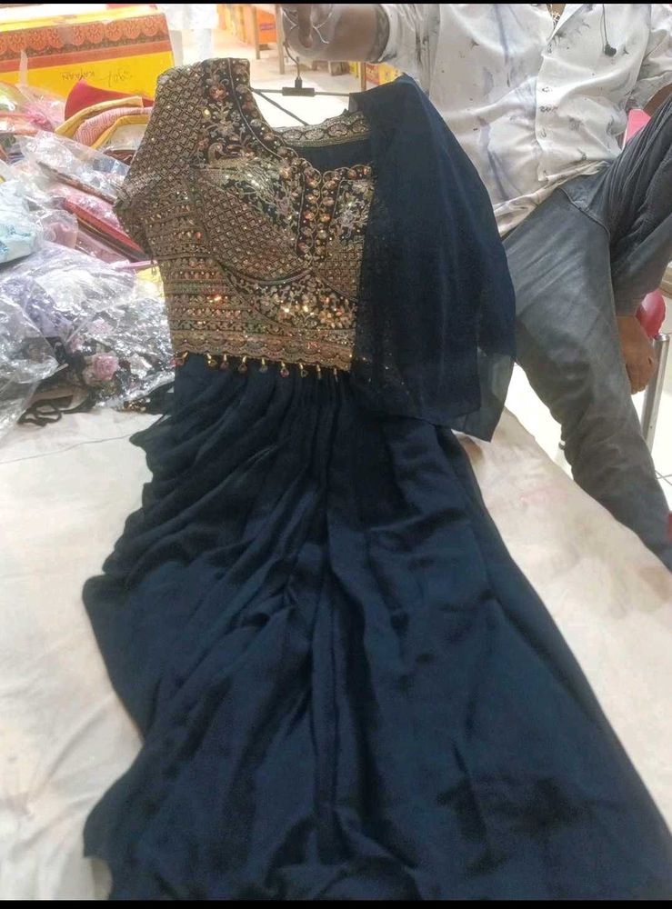 Royal d💕esigner heavy wedding🔥 blue party wear �