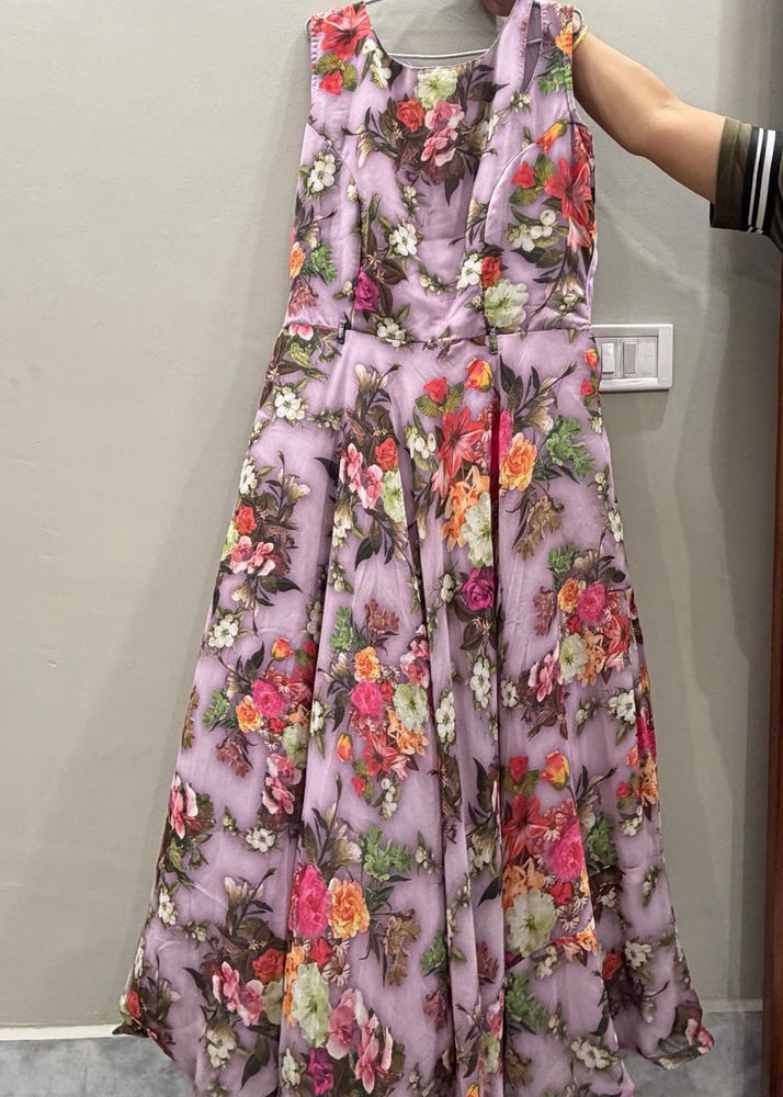 Beautiful Floral Print Ethnic Gown