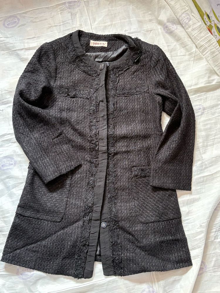 Elegant Textured Button-Front Jacket