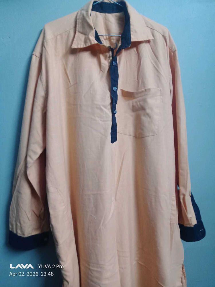 Men's Peach Kurta