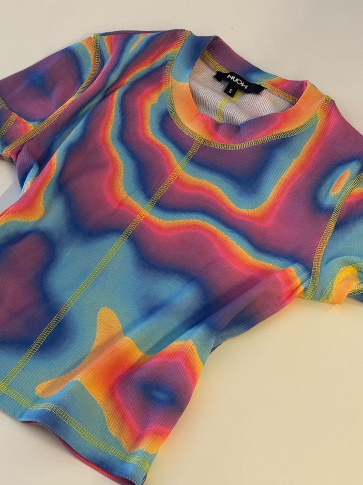 Vibrant Pride Abstract Print Y2K T-Shirt