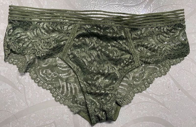 New Olive Green sheet Lace Panty (Size L)