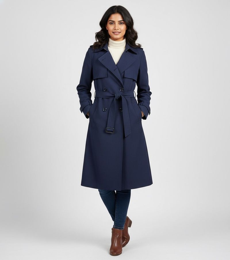 Stylish Navy Trench Coat