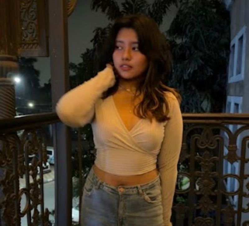 Grey Low cut Crop Top