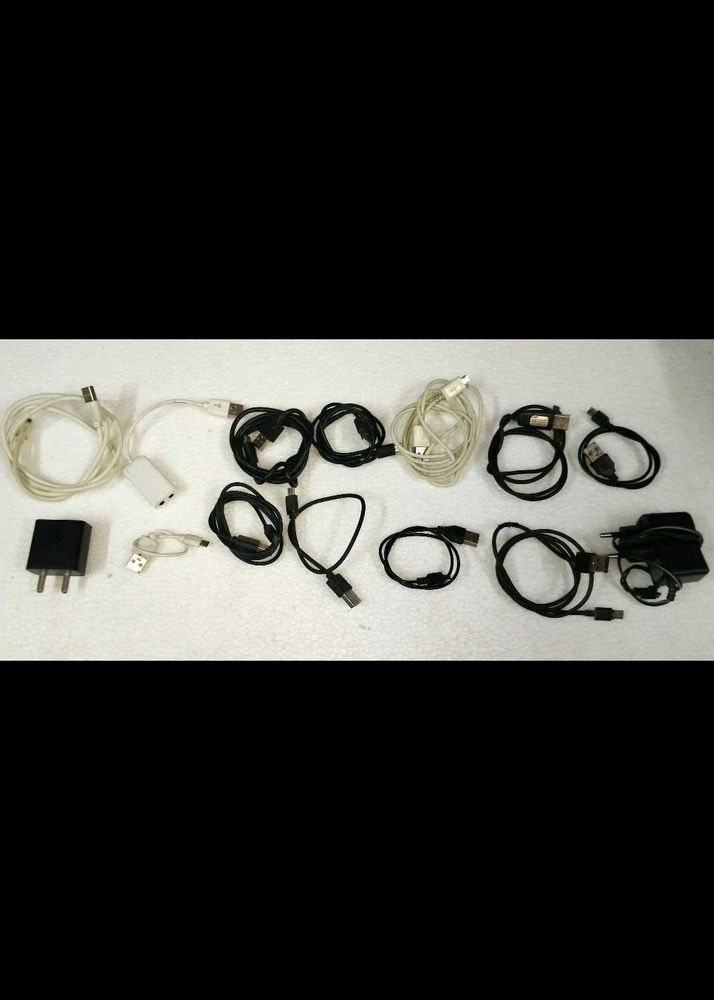 Combo Black &amp; white 14 Connector Flat pin &amp; Charge