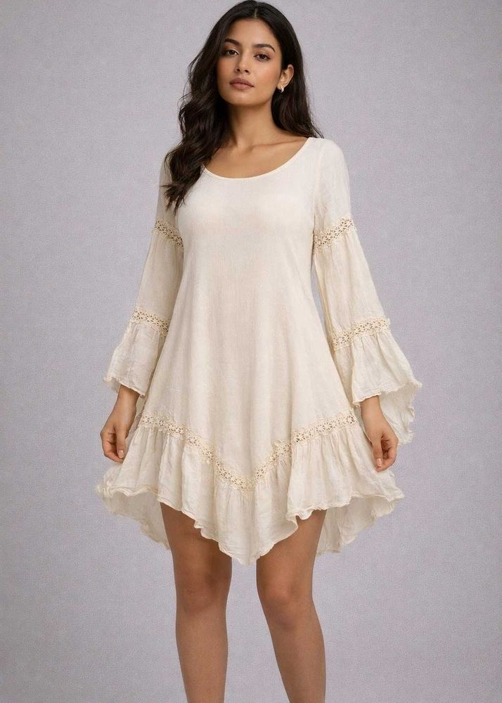 Boho Chic Bell Sleeve Mini Dress