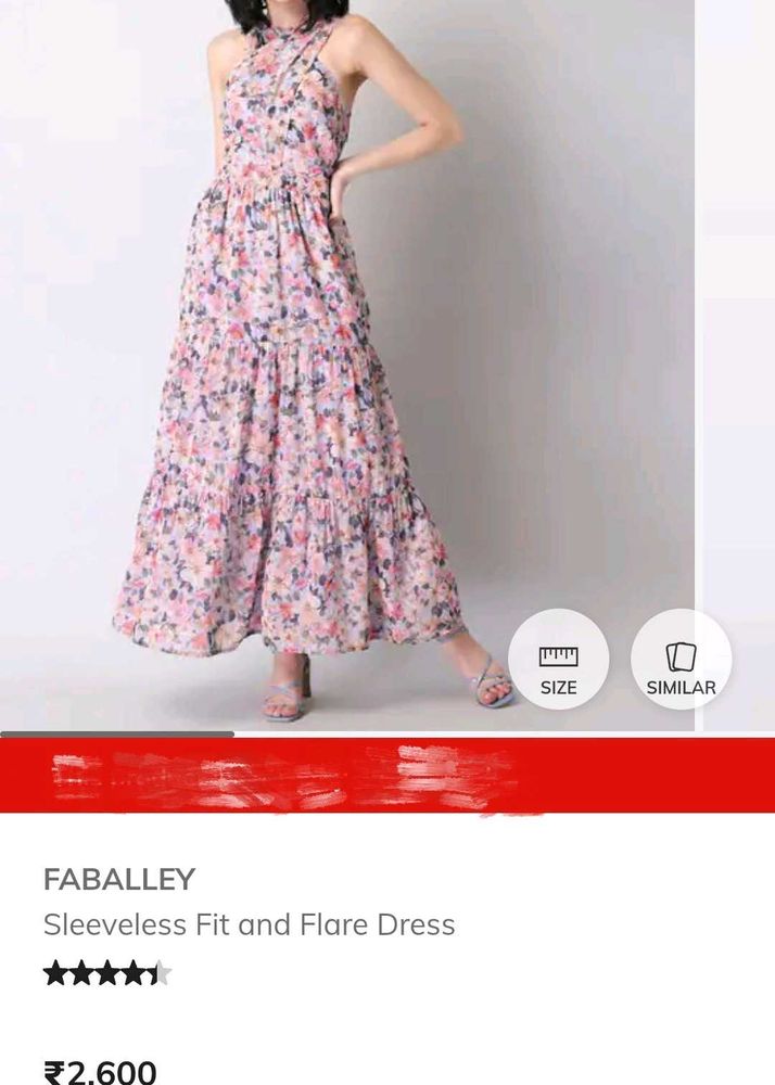 Faballey Floral Sleeveless Maxi Dress