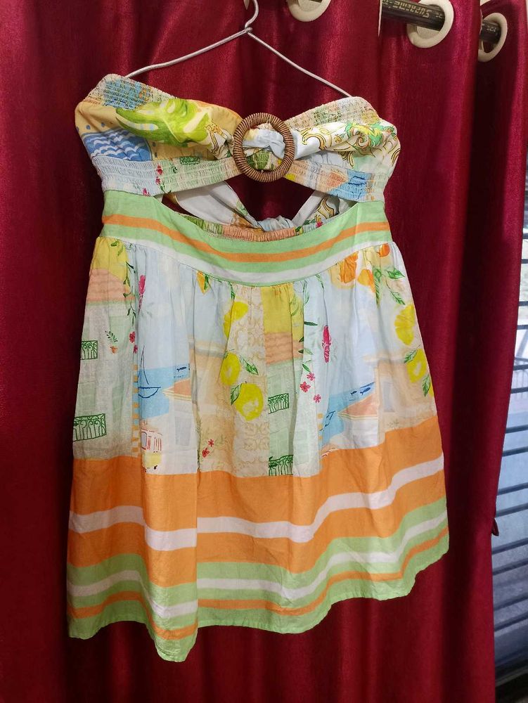 Price🔽Vintage Tie Up Strapless Frock 🎀