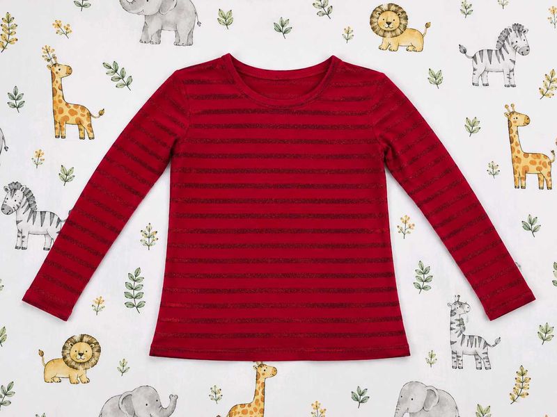 Red Striped Long Sleeve Tee