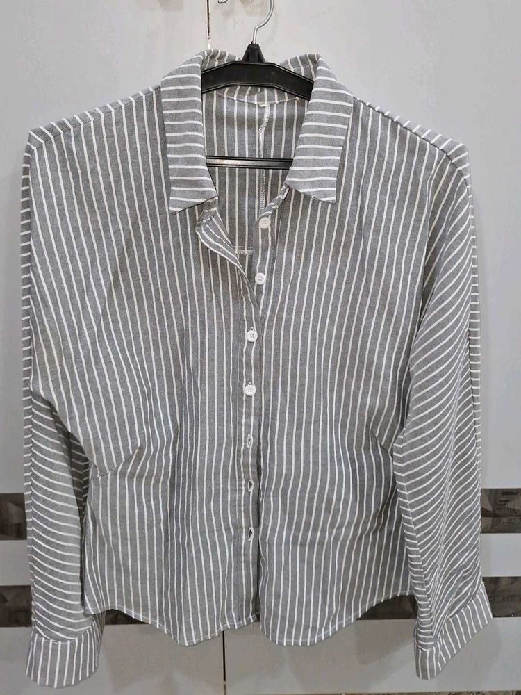 Striped Button-Up Shirt