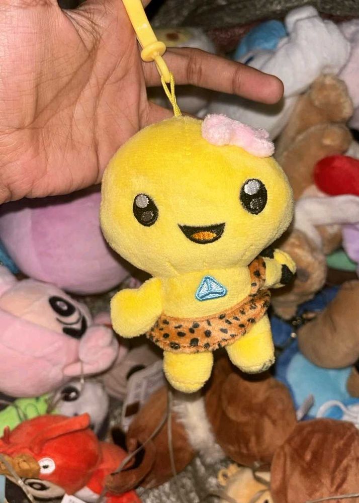 Cute Yellow Plush Toy with Keychain