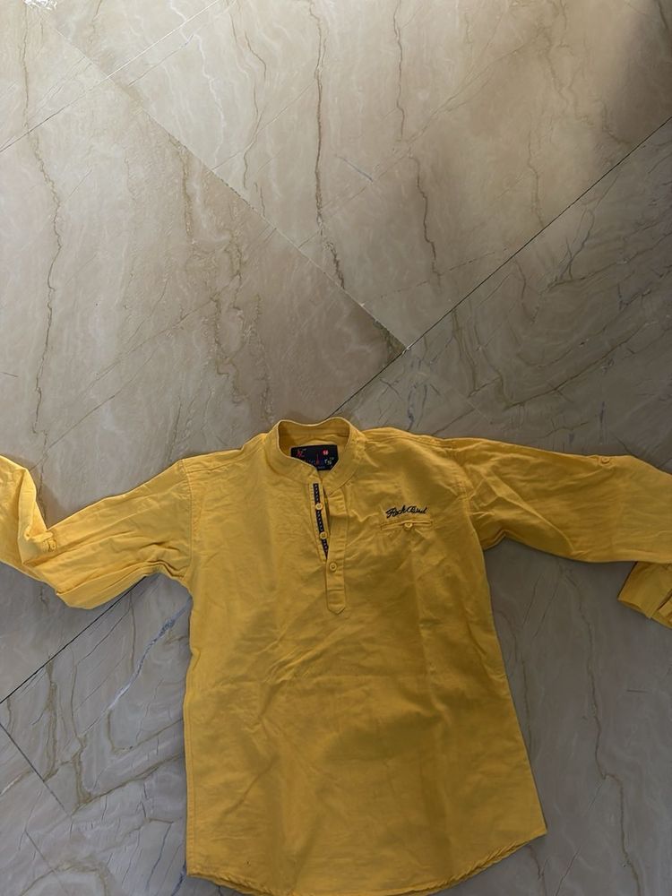 BOYS YELLOW KURTA SHIRT