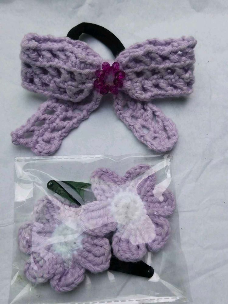 Handmade Crochet Hair Accessories Set