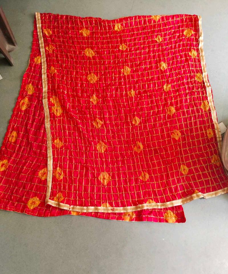 Vibrant Red Bandhani Dupatta
