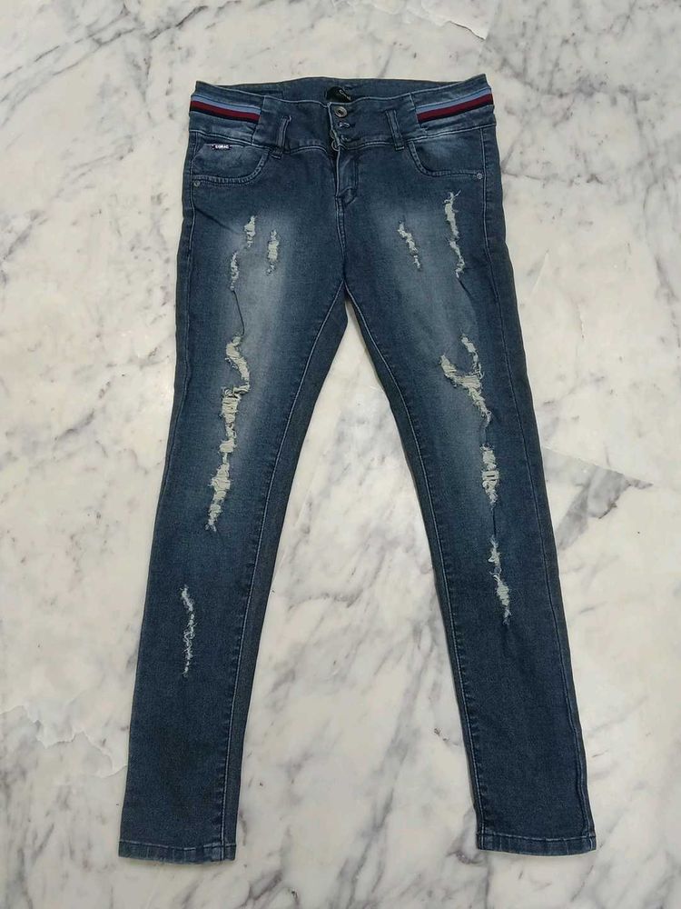 Distressed Denim Jeans.