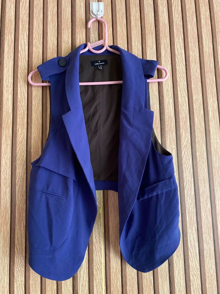 Royal Blue Sleeveless Blazer Vest
