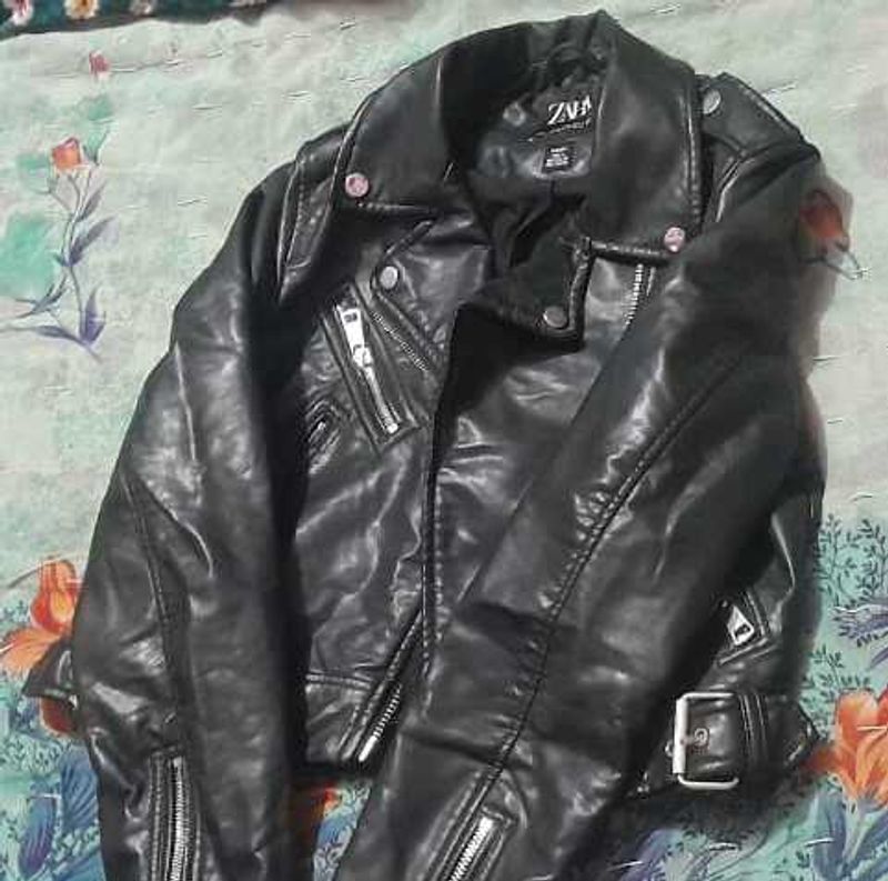 Zara Black Faux Leather Moto Jacket