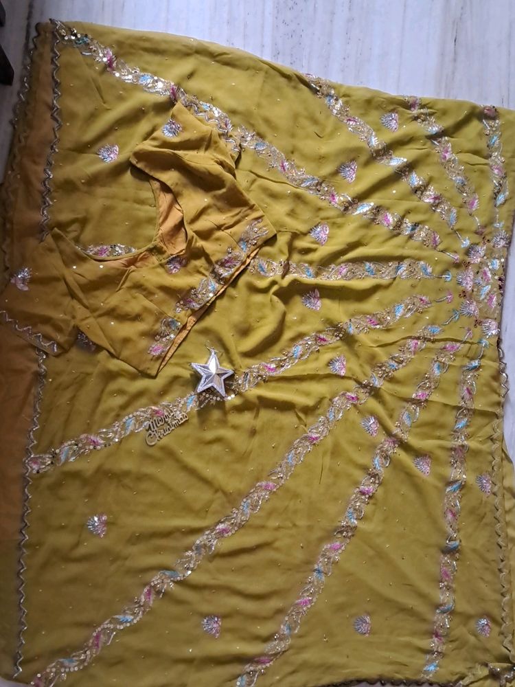 Worked Saree