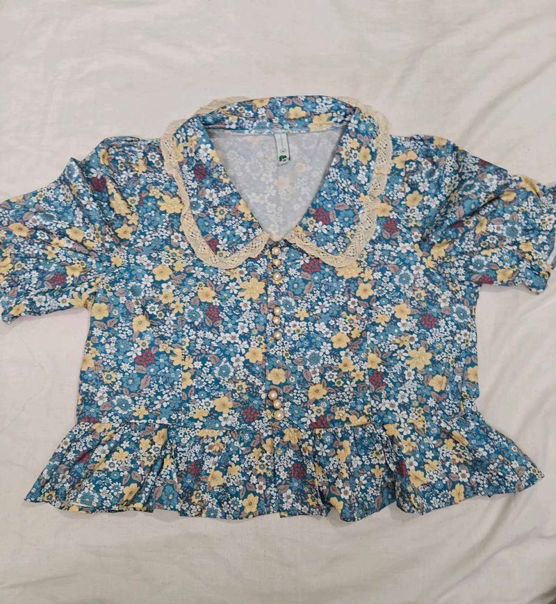 Floral Print Button-Up Mini Dress