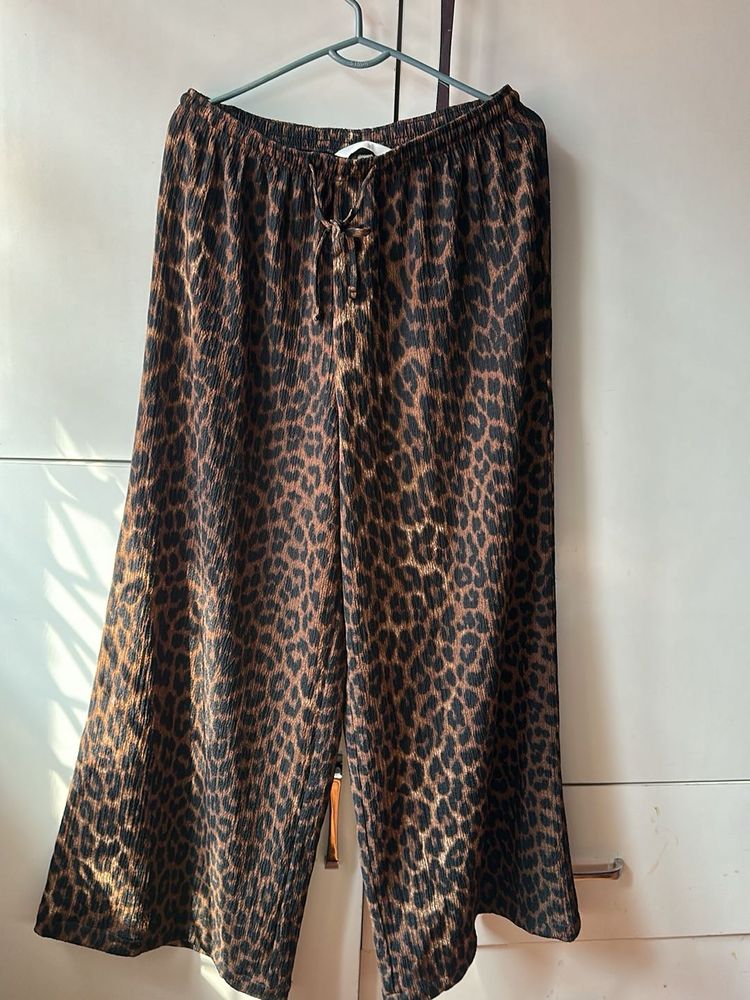 H&amp;M Leopard Print Wide Leg Pants