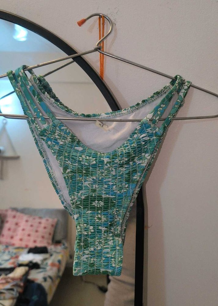 Green Floral Bikini Bottom