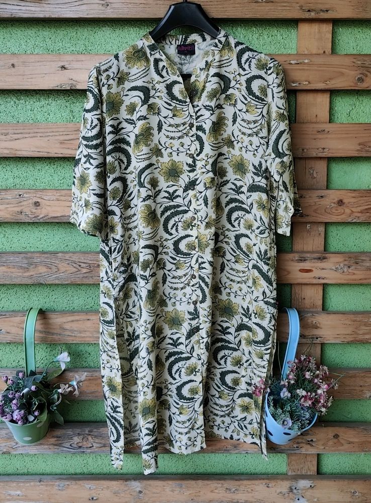 Floral Print Kurta 💚🤍💛