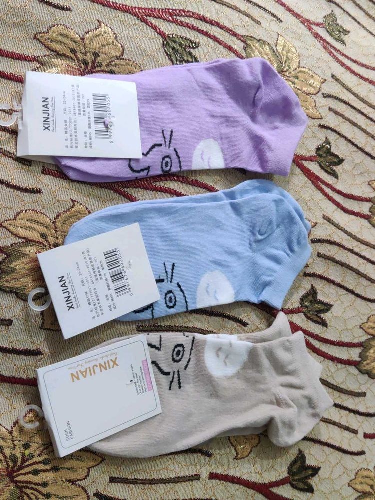 Cute Cat Ankle Socks - Set of 3