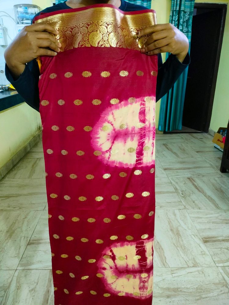 Vibrant yellow Saree with Gold Motifs