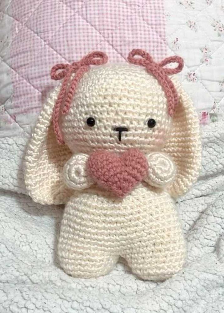 Handmade Crochet Bunny with Heart