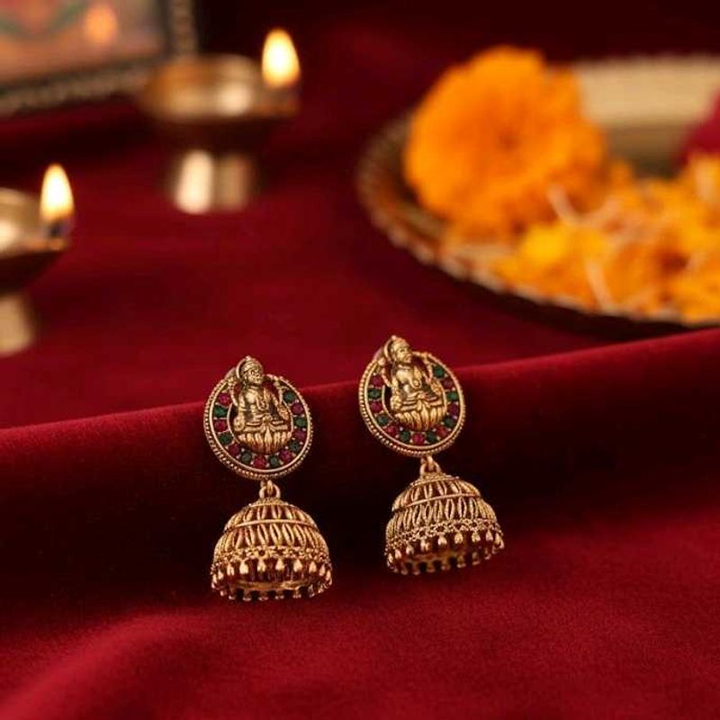 Antique Gold Jhumka Earrings