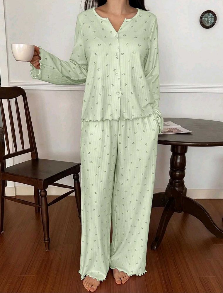 Cute Bow Print Pajama Set