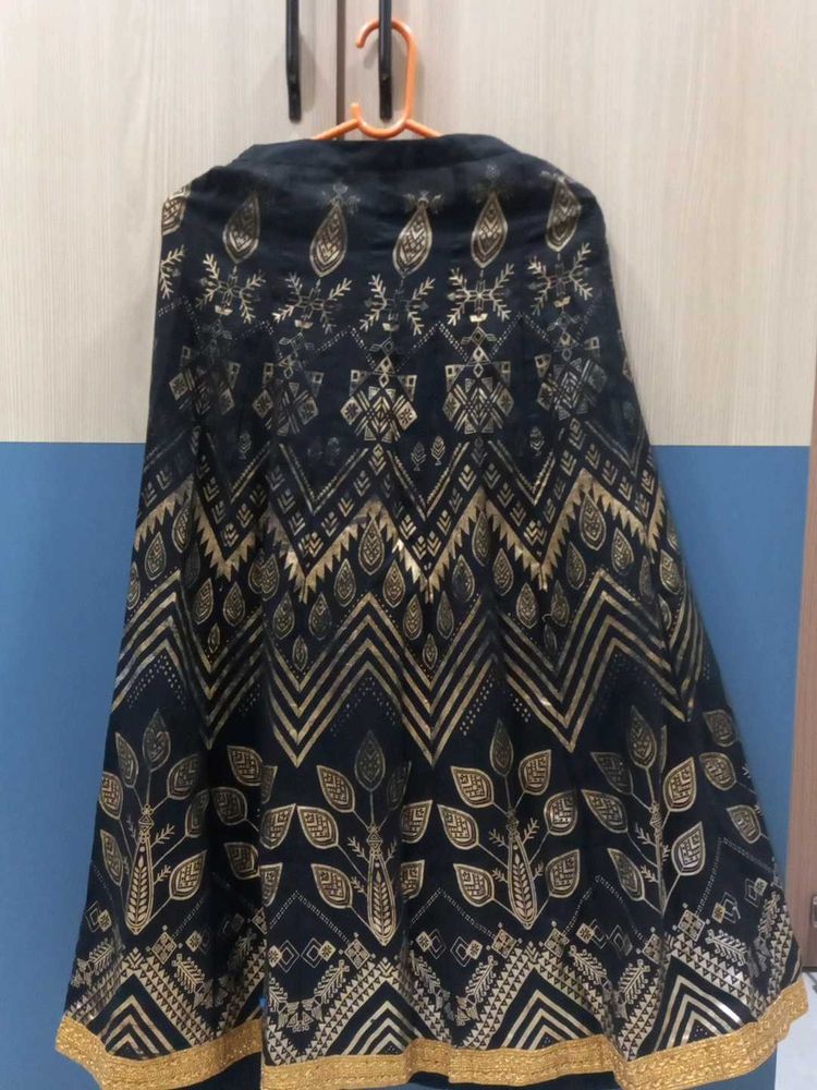 Stunning Black &amp; Gold Ethnic Skirt