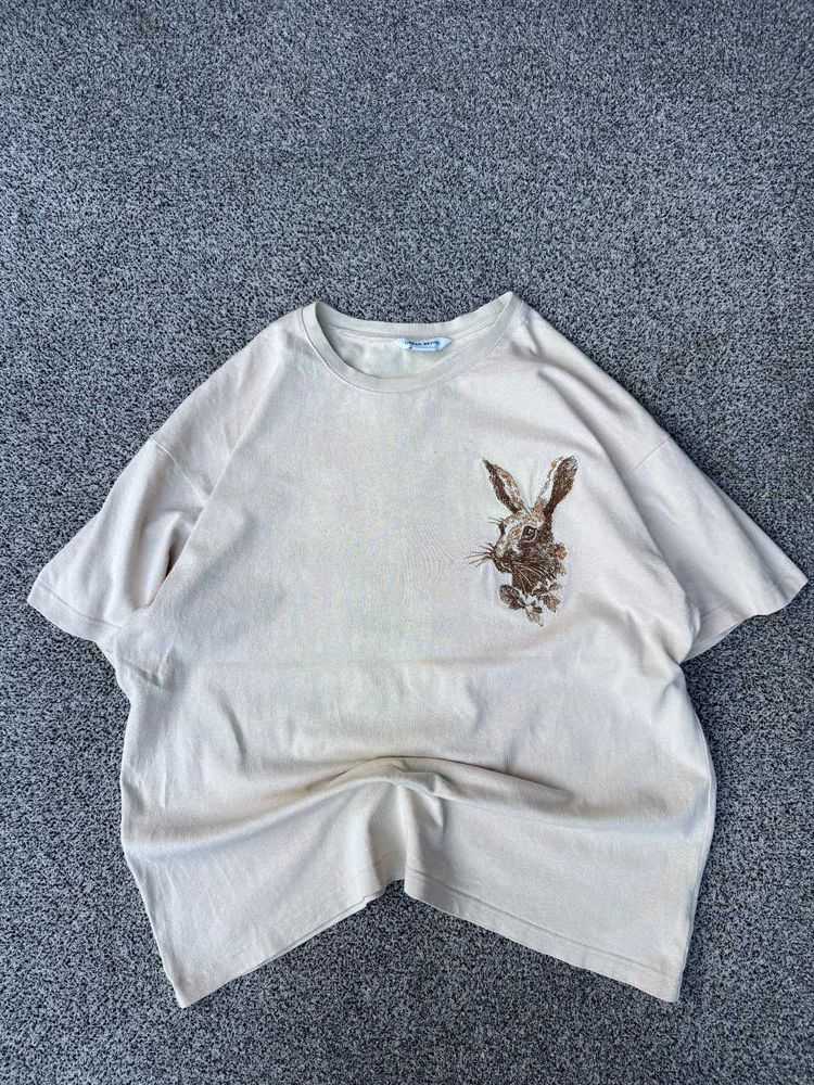 Cream Embroidered Rabbit T-Shirt