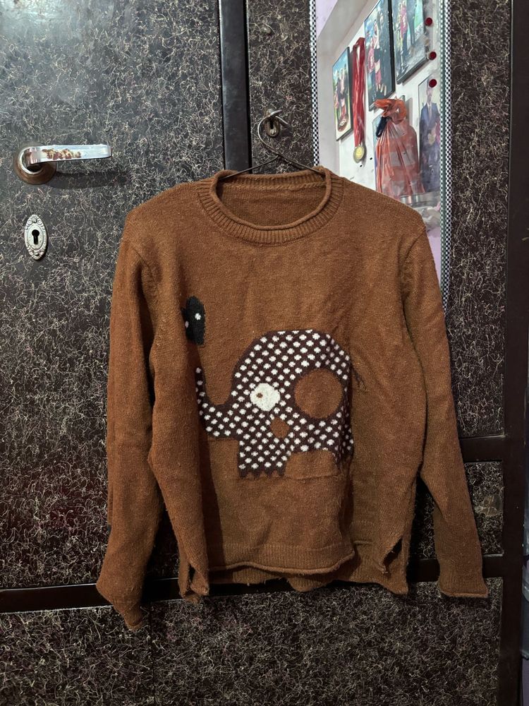 Cute Elephant Print Sweater