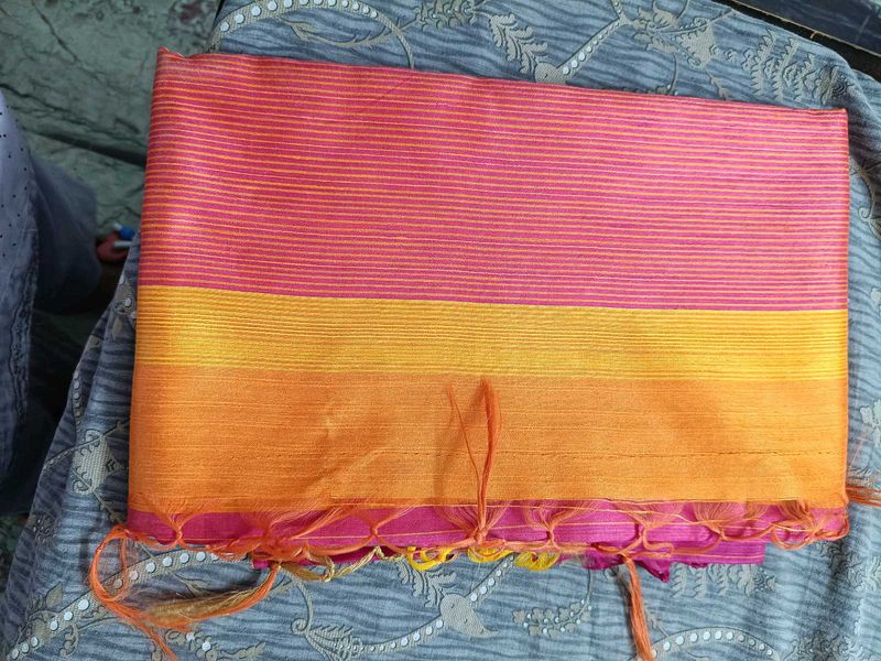 Vibrant Striped Saree