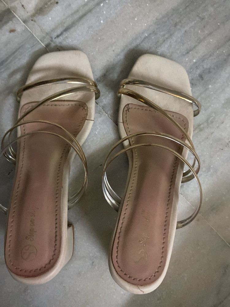 Step On Style Cream Sandals
